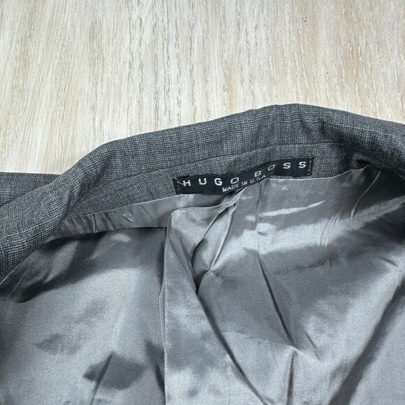 Hugo Boss Gray Wool Three Button Classic Business Work Men's Blazer Jacket 44L - Picture 12 of 16